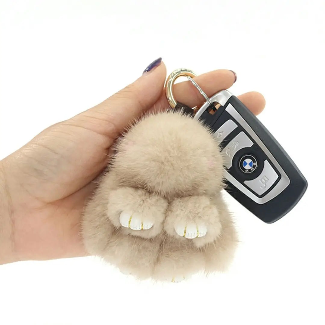 2025 Cute Plush Bunny Keychain Toy Angel Rabbit Key Ring Plush Dolls Toy Girls Bag Car Key Pendant