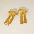 NEW BALLET CHIC TASSEL CONCH BEACH EARRINGS Dazan 18k Gold Plated Hypoallergenic Stainless Steel Dancer BIKINI JEWELRY Gift