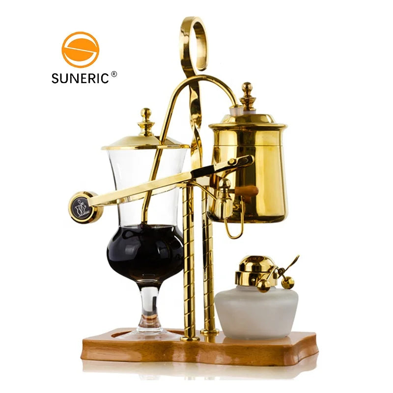 Elegant Royal Belgium Alcohol Lamp Coffee Maker Glass Pot Stainless Steel Balance Syphon Siphon Coffee Maker