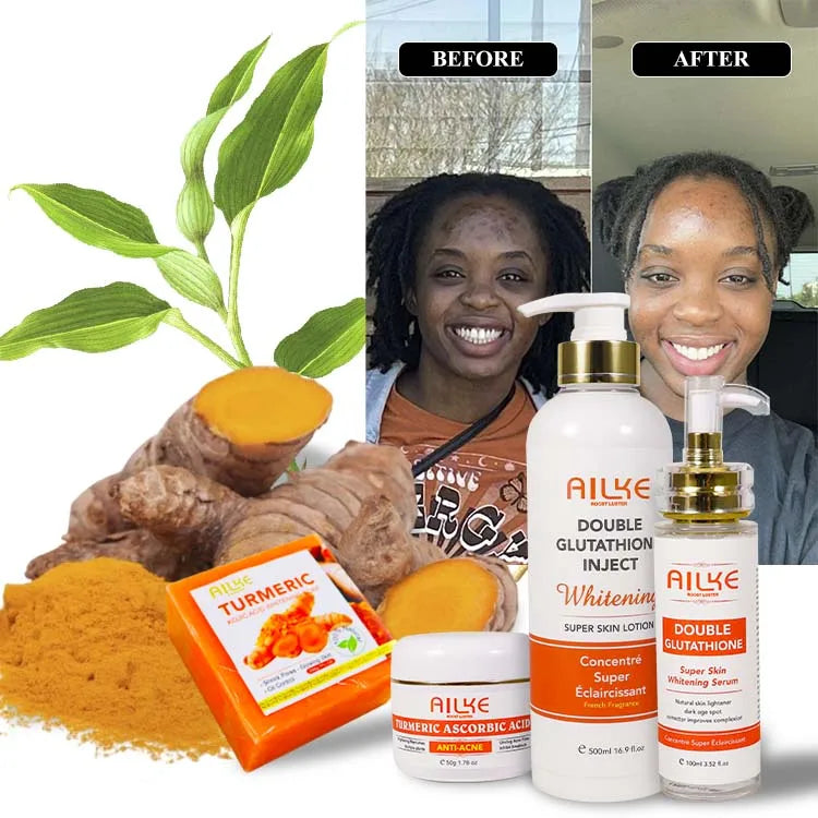 Anti-Aging Vitamin C Skin Care Set Vitamin E Wholesale Anti-acne Hydrating Whitening Face Care Set for Facial Brightening