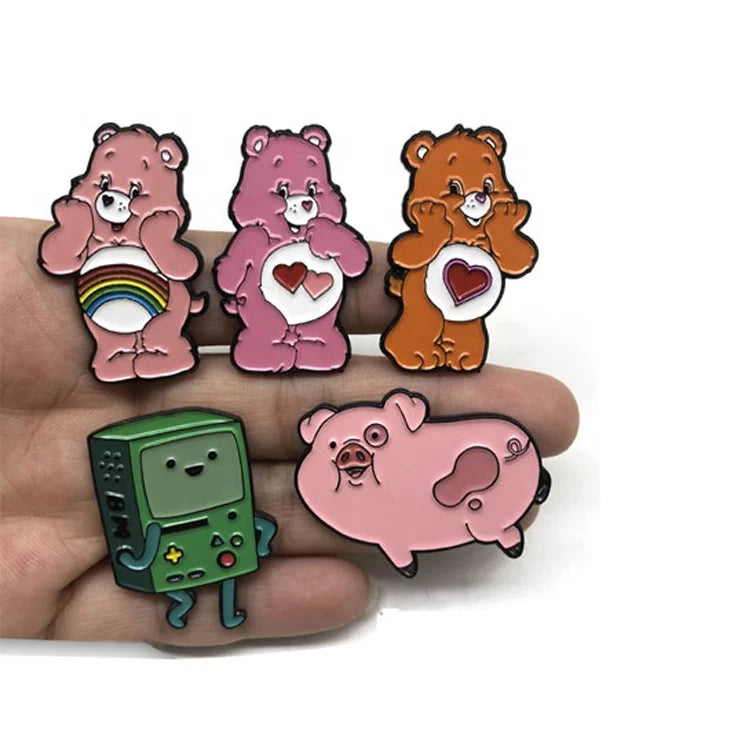 Manufacturer Custom Animal Metal Lapel Pin Plated Cheap Soft Enamel Pins Dinosaur Bear Badge