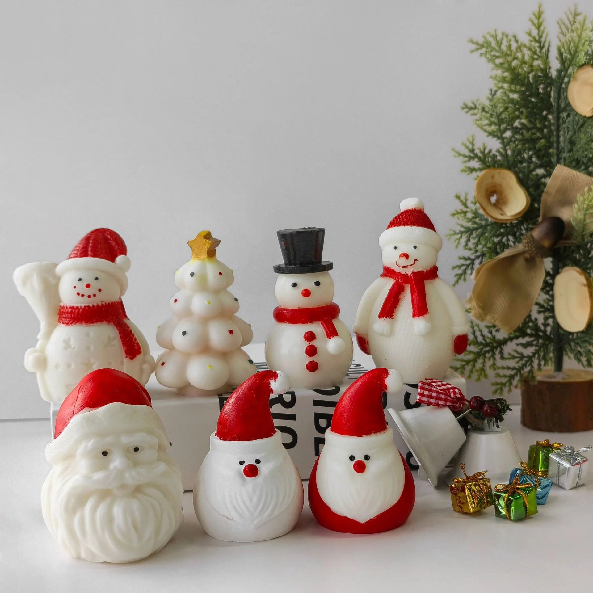 3D Christmas Tree Silicone Candle Mold DIY Aromatic Snowman Candle Mould Aromatherapy for Home Decor Candle Moulds Wholesale