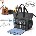 Nylon Pet Grooming Supplies Organizer Tote Zipper Closure Solid Pattern Dog Cat Accessory Kit Includes Travel Snack Bag Bowl