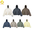 Custom Men's Double-Layer Baggy Fleece Sweatshirt Oversize Kanye Padded Pullover Hoodie Embroidered Streetwear for Autumn Season
