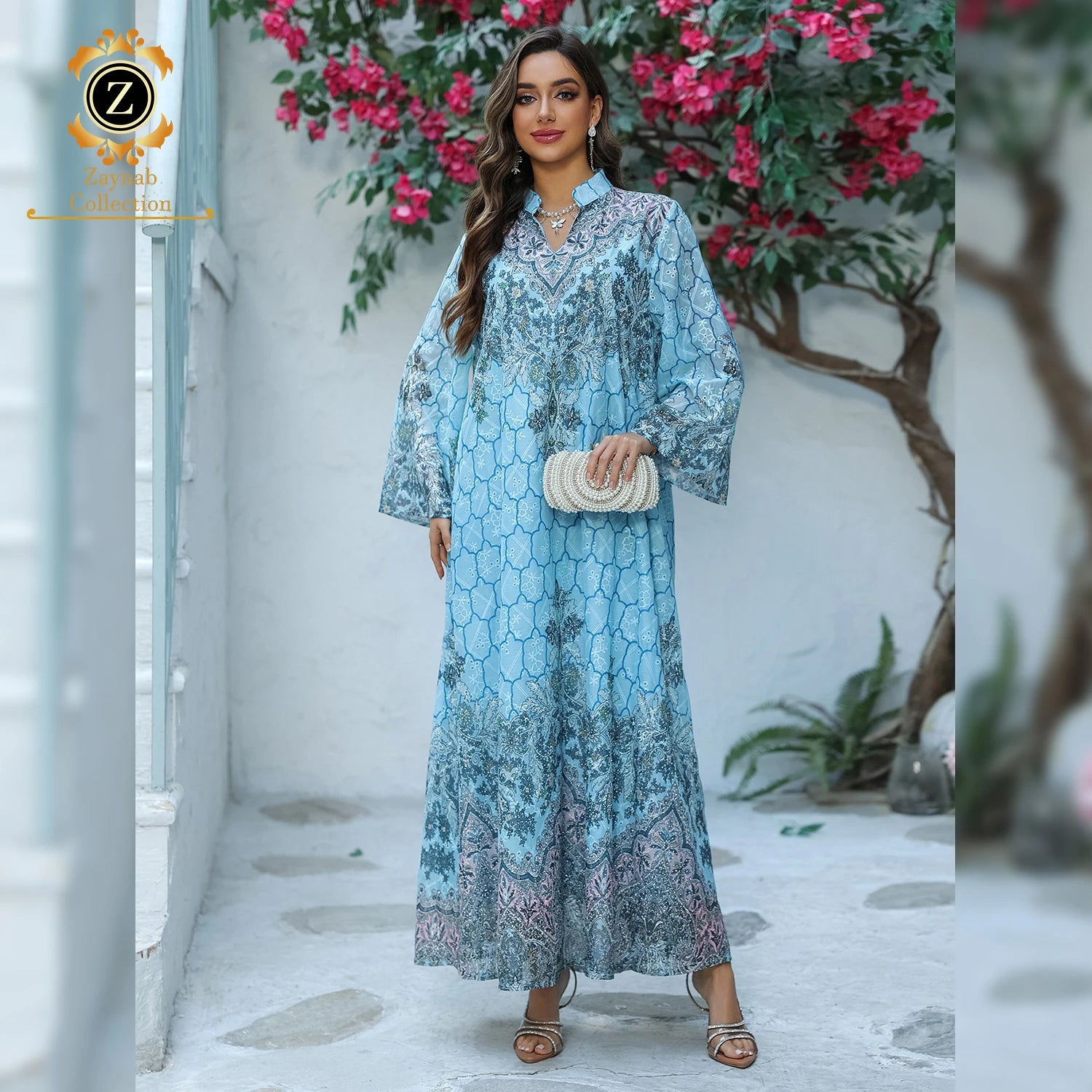 Zaynab Evening Dress Abaya New Design Burkha Dubai Islamic Dresses Women Abaya Embroidered Sparkly Evening Dress Abaya