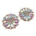 5cm Flatback Iridescent Glass Clear AB Rhinestone Sew-On Appliques Loose Rhinestones for Dance Costumes Wedding Decorations