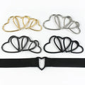Meetee BF379 25mm Gold Alloy Heart-Shaped Belt Connecting Buckles Garment Hardware Accessories With Belt Adjusting Buckle