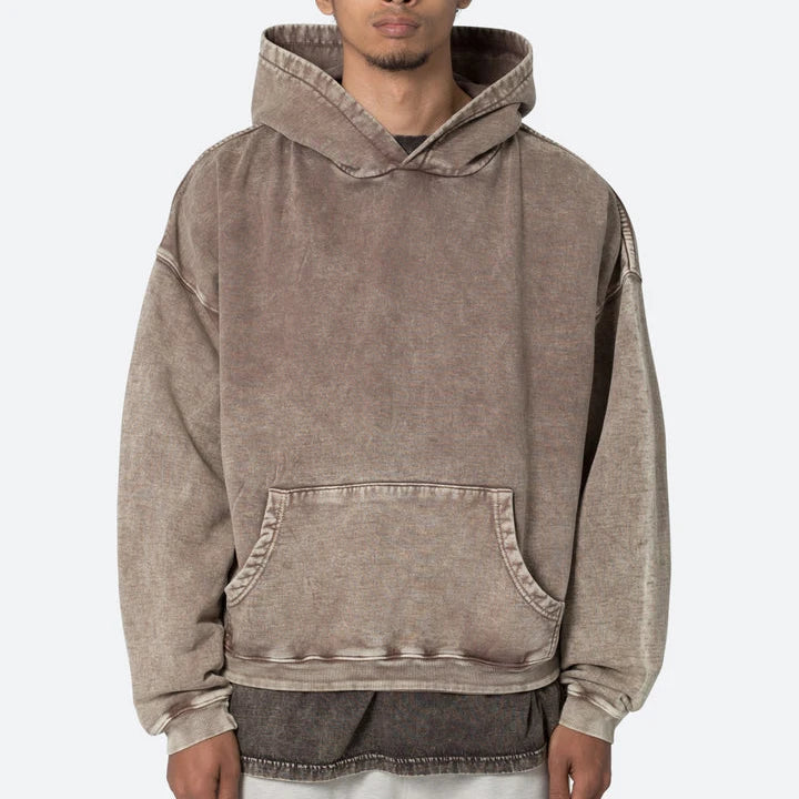 Custom Men's Heavyweight Hoodie-100% Cotton Casual Pullover Oversize Design Drop Shoulder Functional Pockets for Autumn Season