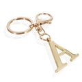 Customized Gold Letter A-Z Keyring Purse Handbags Metal Alphabet Initial Letter Key Ring Novelty Keychain for Women Men
