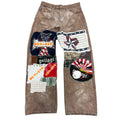 YSJY Wholesale Customized Vintage Streatwear Loose Wide Leg Denim Pants Distressed Patch Embroidery Jeans for Men