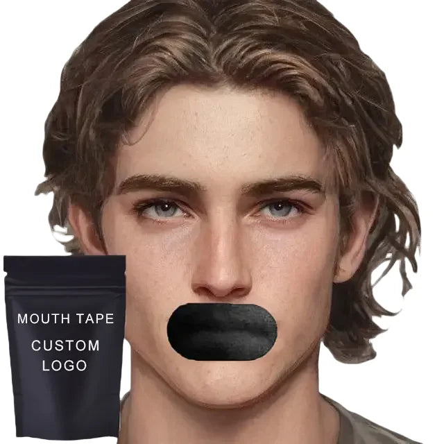 HLK Low MOQ Packing Hypoallergenic Sleep Strips Black Mouth Tape for Sleeping Snoring