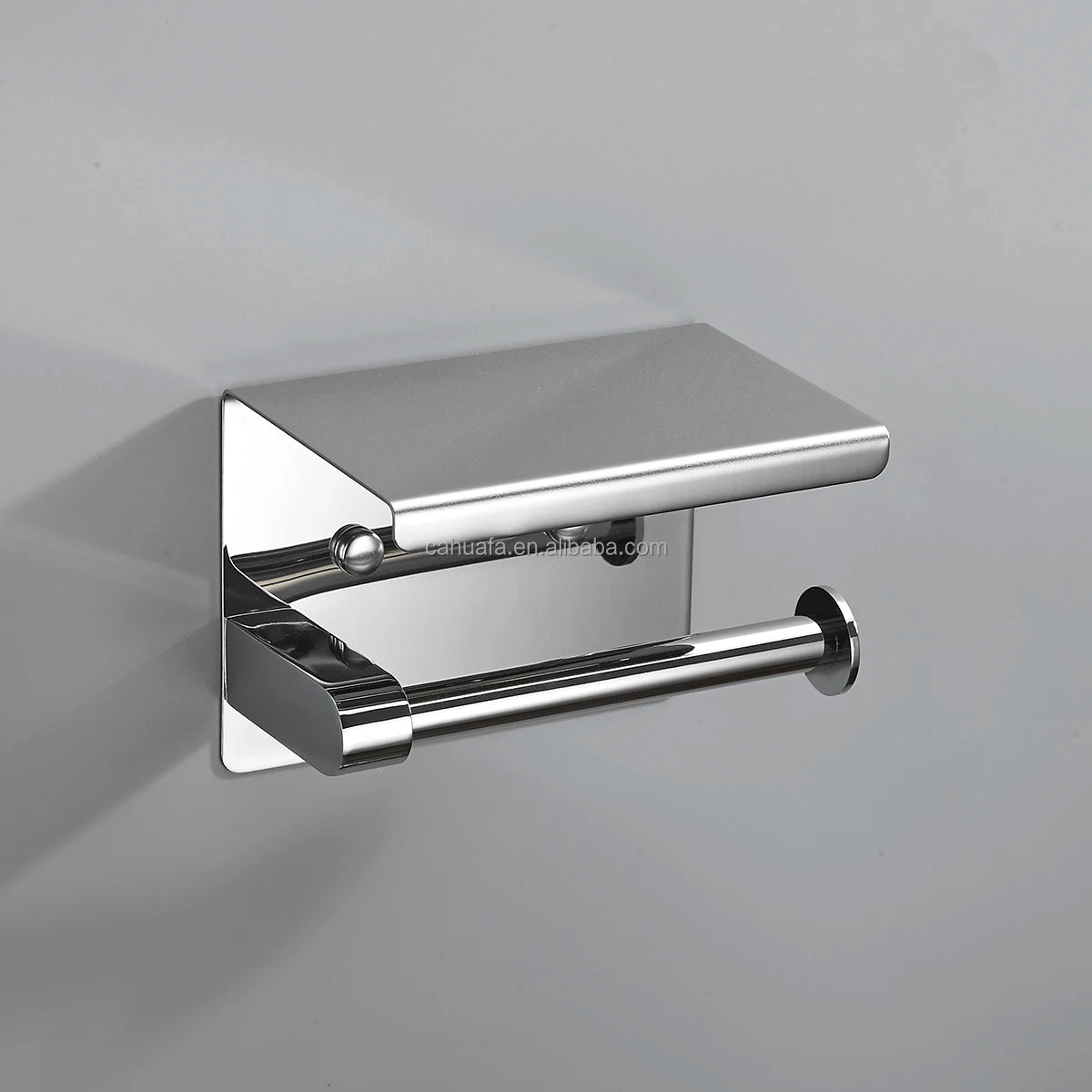 HF Modern 304 Stainless Steel Toilet Paper Holder with Shelf Wall Mounted Bathroom Paper Towel Holder & Tissue Dispenser