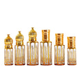 Hot Selling Empty 10ml Oud Attar Arabic Gold Color Perfume Oil Roller Ball Bottle with Glass Stick