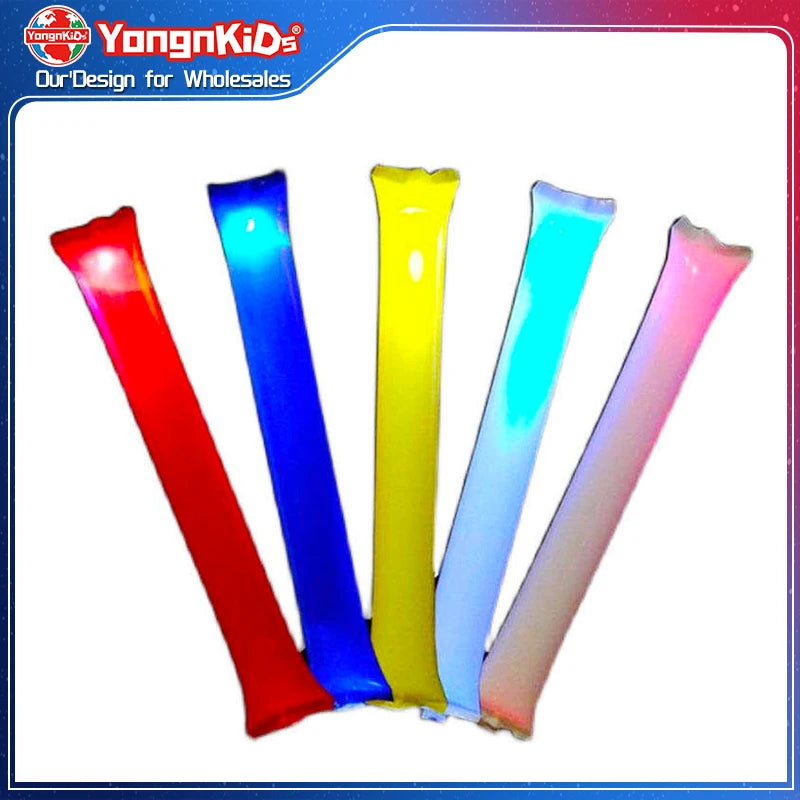 Party Decoration Set Concert Flash LED Inflatable Fluorescent Stick Luminous Cheering Stick Promotional Holiday Party Supplies