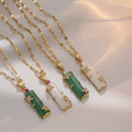 Wholesale New Stainless Steel 18k Gold Plated Designer Dainty Jade Necklaces Transportation Bamboo Necklace