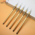 New Product Nylon Hair Nail Art Brush Luxury Dumb Gold Metal Handle Custom Logo Crimped Extremely Thin 5mm-25mm Nail Liner Brush
