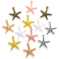 6 Color Simple Starfish Charms Alloy Metal Animal Pendants for DIY Handmade Jewelry Accessories Making 20*18mm D7150