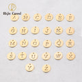 Stock 12mm Single Hole Round Hollow English Letter Pendant Mirror Stainless Steel DIY Jewelry Accessories Small Pendant