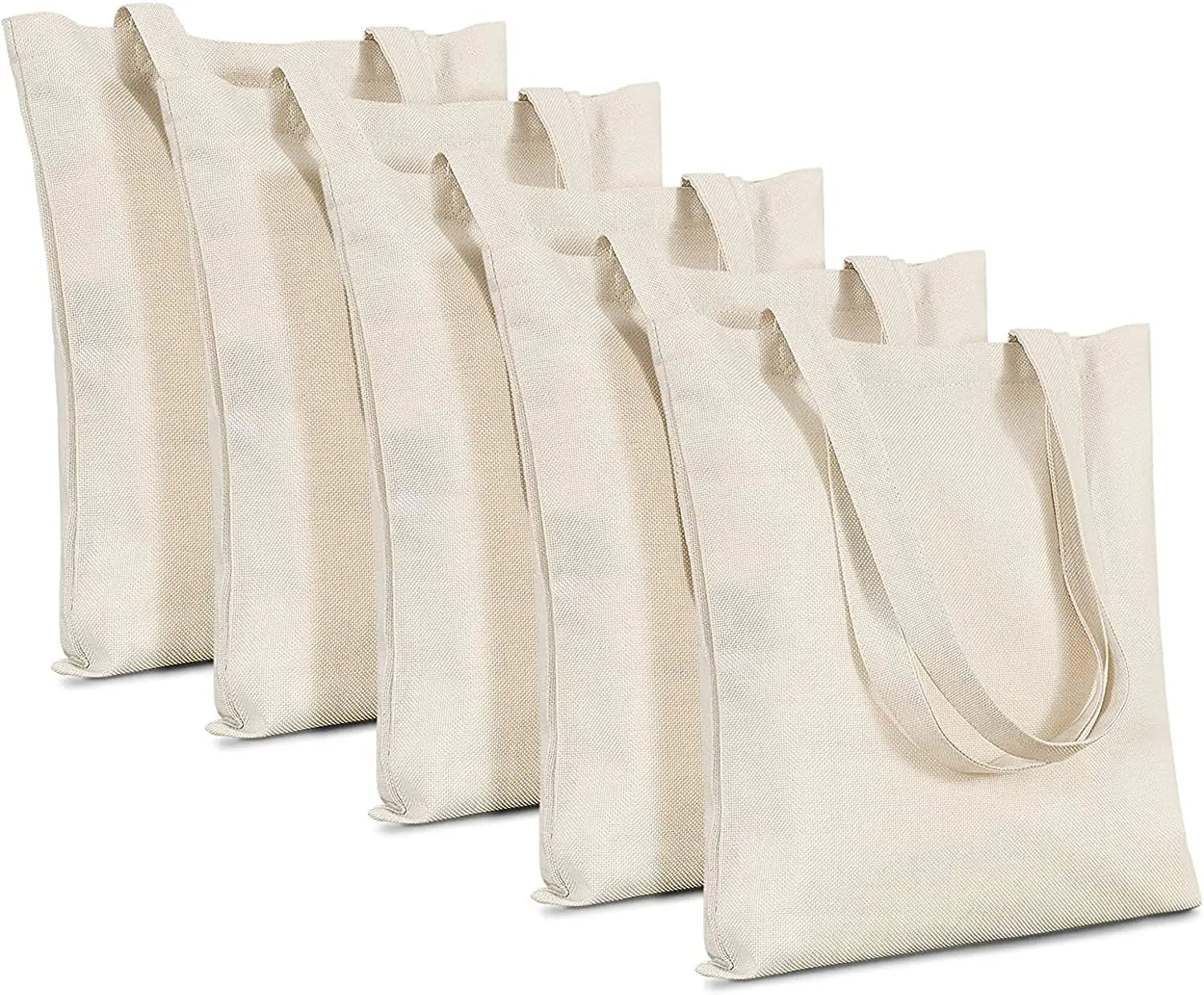 Economical Canvas Tote Bag 14x16inch with 12-inch Long Handle 10oz Natural Color Recycled Canvas Custom Logo Option