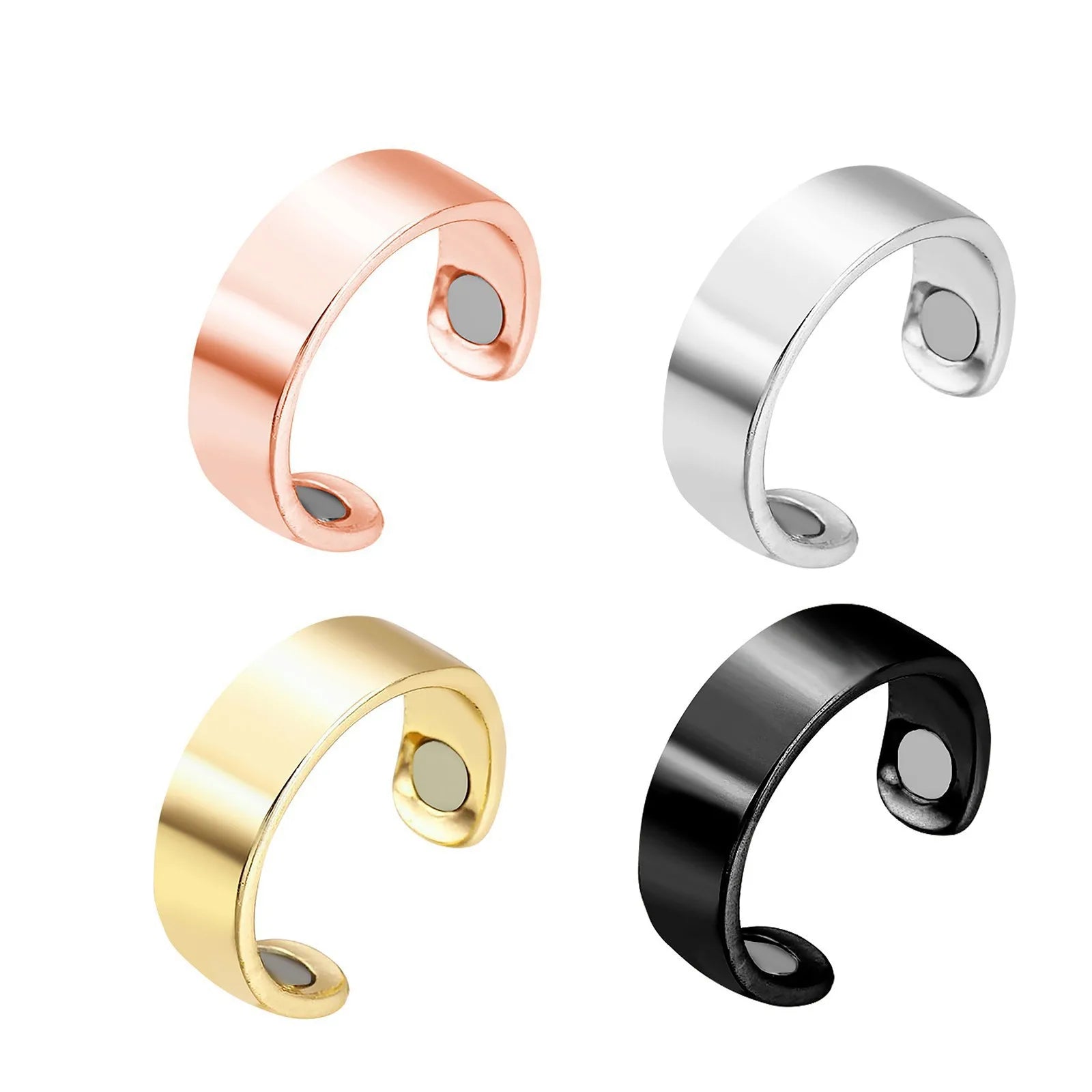 New Stress Relief Open Adjustable Ring Magnetic Lymph Detox Ring Lymphatic Drainage Therapeutic Magnetic Therapy Rings for Women