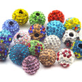 Diamond Polymer Clay Beads 10 mm Round Ceramic Charms Rhinestone Jewelry Making DIY Necklace Bracelet Loose Beads