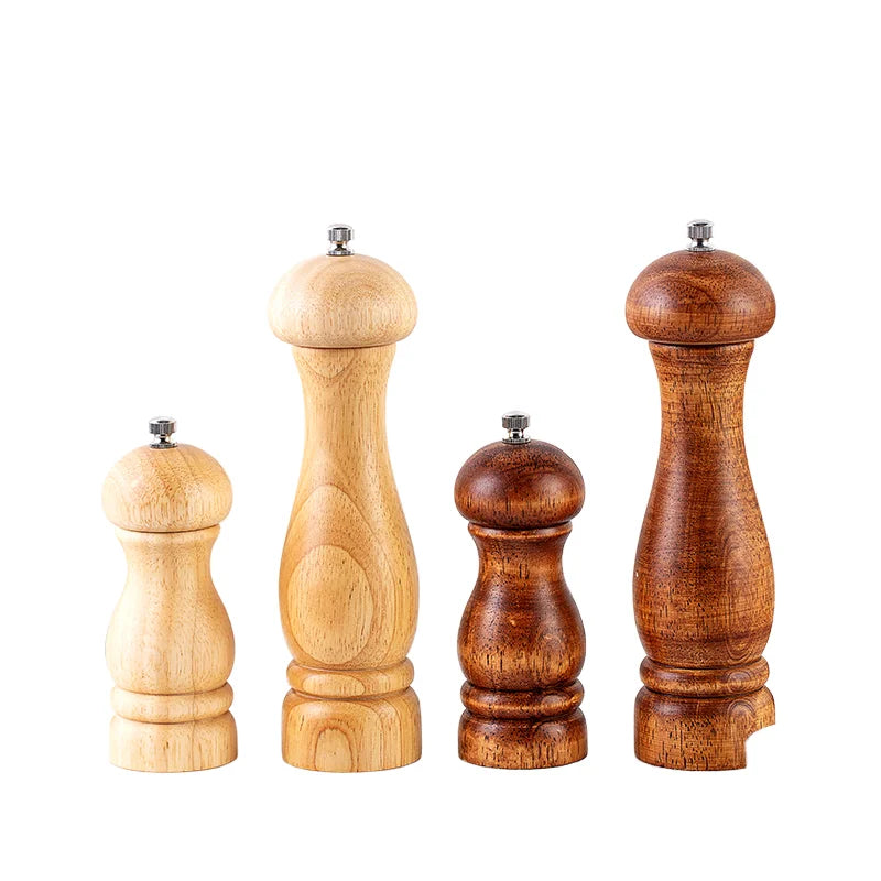 Rubber Wooden Manual Salt Pepper Grinder Seasoning Grinder Spice Salt Mills 5inch 8inch