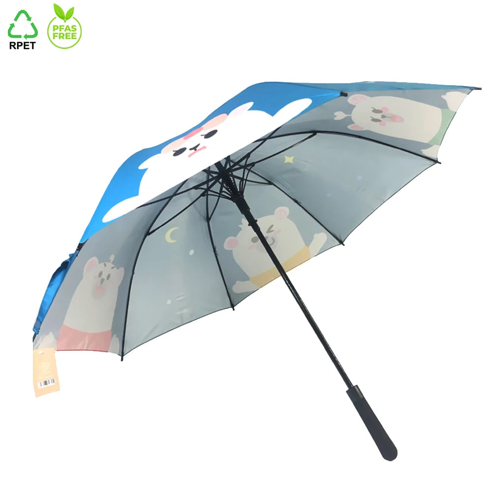 Ovida Custom Printed Logo Straight Windproof Golf Umbrella Portable and Minimalist Design for Wholesale Promotion Advertising