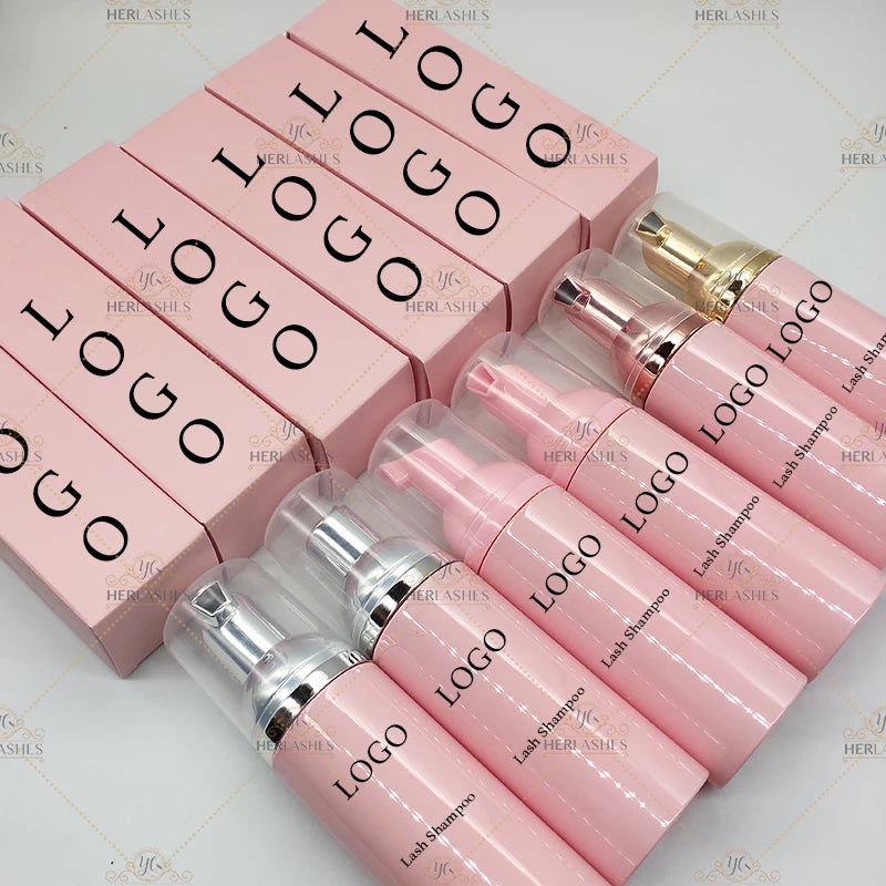 Oem Private Label Lash Shampoo Bottle Eyelash Shampoo Cleansing Foam With Logo Lash Foaming Brush for Eyelash Extension