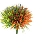 Artificial Plants Lavender Flowers Realistic Faux Lavender Shrubs for Porch Garden Window Box Home Party Front Door Decoration