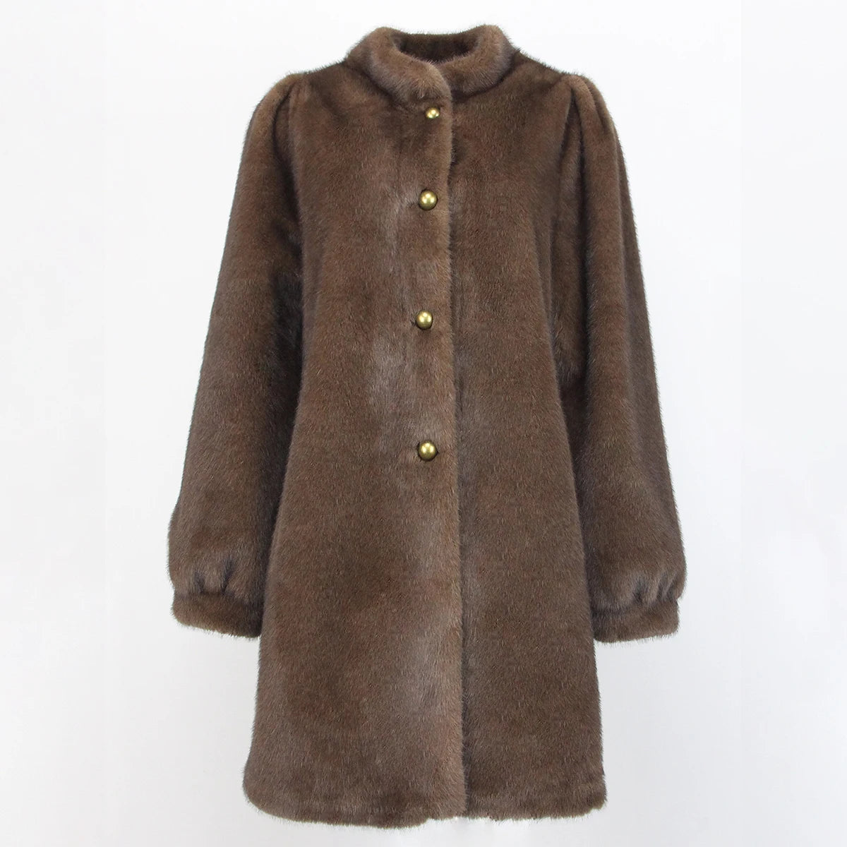 2024 Autumn Winter New Classic Mid-Length Faux Fur Coat Women's Luxury Warm Commuting Imitation Mink Fashionable Luxury Warm