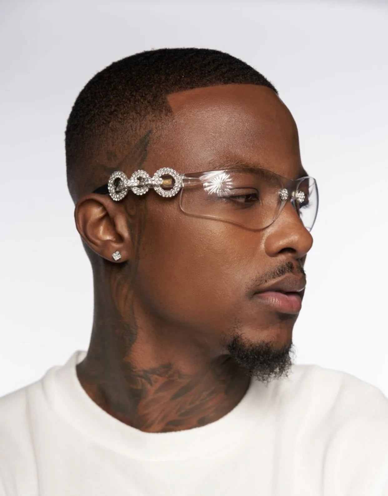 STORY Wrap Around Rimless Sunglasses Women Rhinestone Sunglasses Shield Goggle Eyeglasses Luxury Sun Glass Gafas De Sol