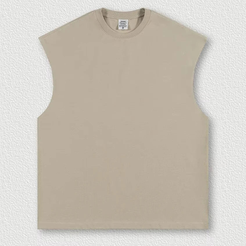 Custom Men's Cotton Gym Acid Washed Oversize Tank Tops Breathable Summer Training Sports Stringer DTG Bodybuilding