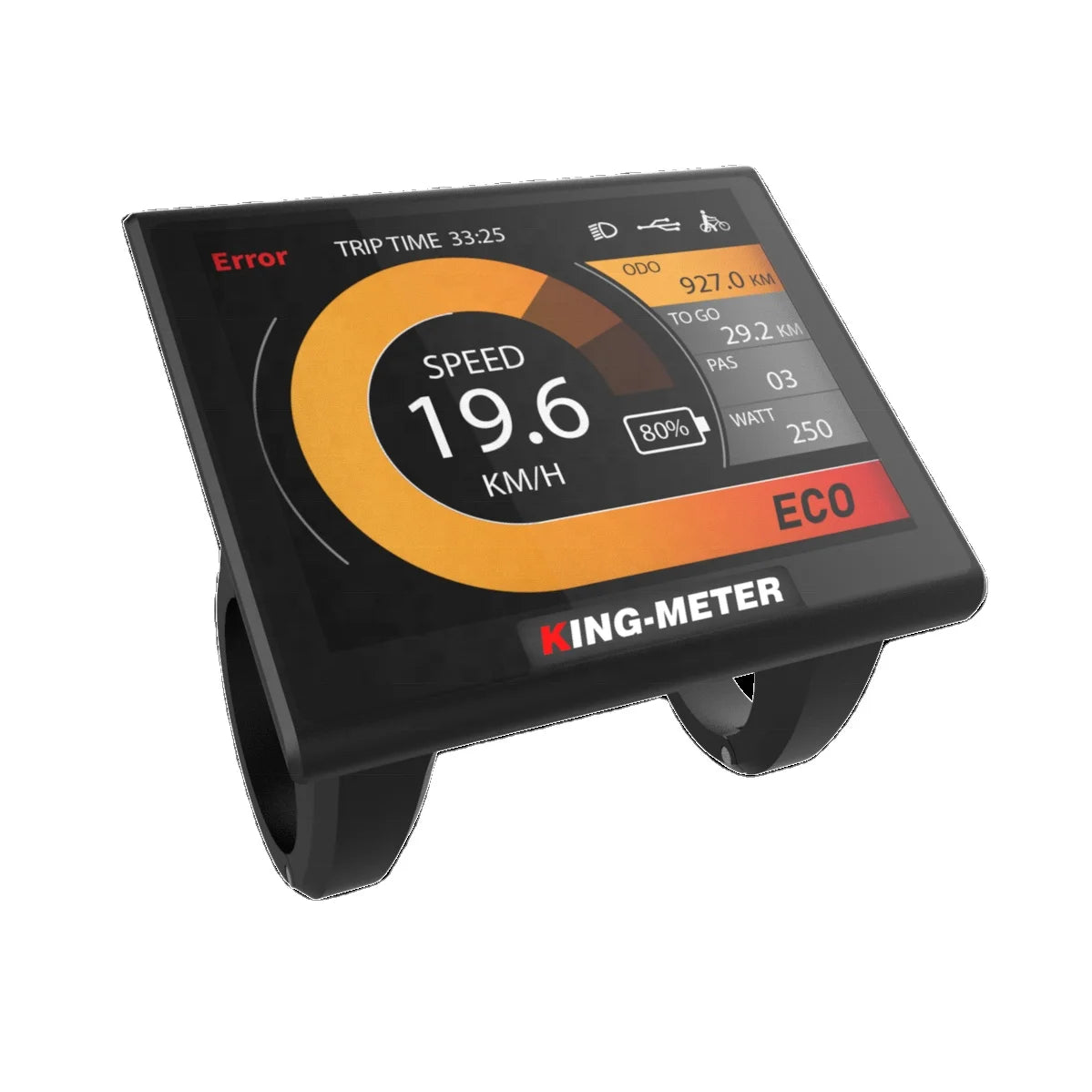 Kuake K5242 EMC/CE/Rohs Approved 24v/36v/48v Electric Bike LCD Display with Waterproof Connector Shows Speed & PAS Adjustment