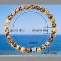 Handmade Natural Healing Picture Gem Stone Crystal Beads 6mm Beaded Square Charm Elastic Cord Bracelet Men Women Jewelry