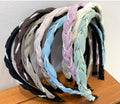 Hair Band Pearl Chain Braid Hair Clip Retro Women's Headdress Printed Cloth Korean Version Small Fragrance Style New Fabric