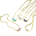 Fashion Trendy Stainless Steel 18k Gold D-evil Eye Charms Beads Flat Snake Chain Choker Eyes Necklace Jewellery for Women