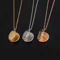Heart Locket Pendant for Women & Men Openable Photo Frame Glossy Gold Plated Stainless Steel Link Chain Necklace with Photo