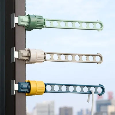 Raytop Small Portable Travel Clothes Rack 8-Hanging Holes for Balcony Window Lightweight Plastic Hangers for Wardrobe Use Hot