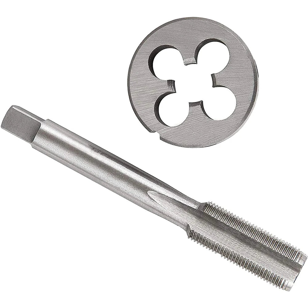 HUAZHICHUN 1PC 1/4-20UNC Tap + 1PC 1/4-20UNC Die HSS Tap and Die Set Right Hand Tap