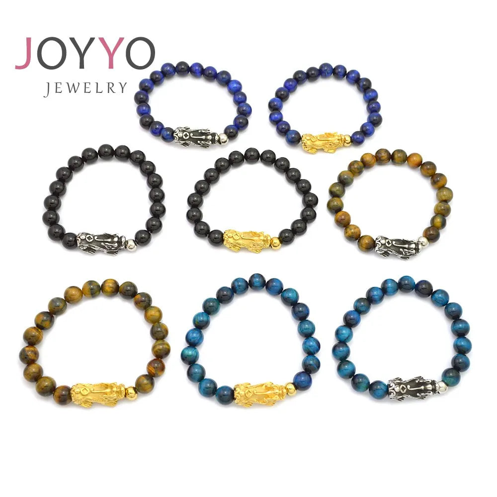 Stainless Steel Bracelet Charms Bulk Jewelry Making Healing Stones Jewelry Bracelet tigers Eye 10mm Bracelet