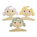 INS Nordic Forest Style Girls Face Shape Wooden Hanger for Baby Clothes Toddlers Clothing Storage Organize Kids Room Decor Prop