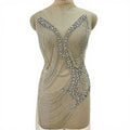 WDP-509 Keering Luxury Crystal Chain Bling Bridal Rhinestone Bodice Applique for Dress