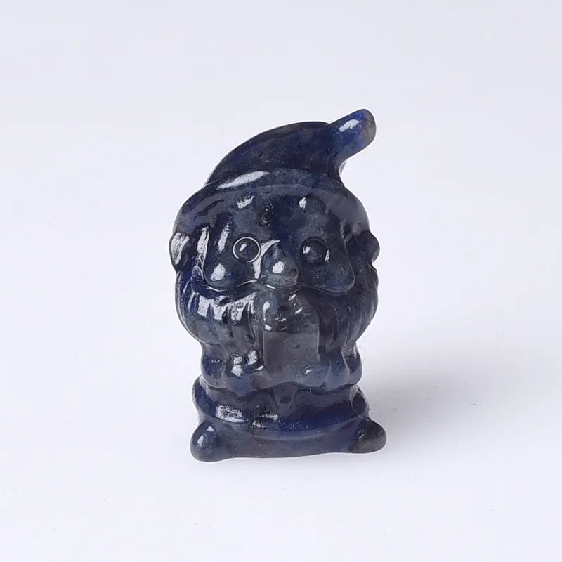 HZ HZ Wholesale Hand Carved Jade Christmas Natural Sodalite Santa Claus Carvings for Christmas Present
