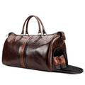 HUMERPAUL Wholesale Genuine Leather Travel Duffel Bag with Shoes Compartment Men's Weekender Oversized Sport Gym Shoulder Bag