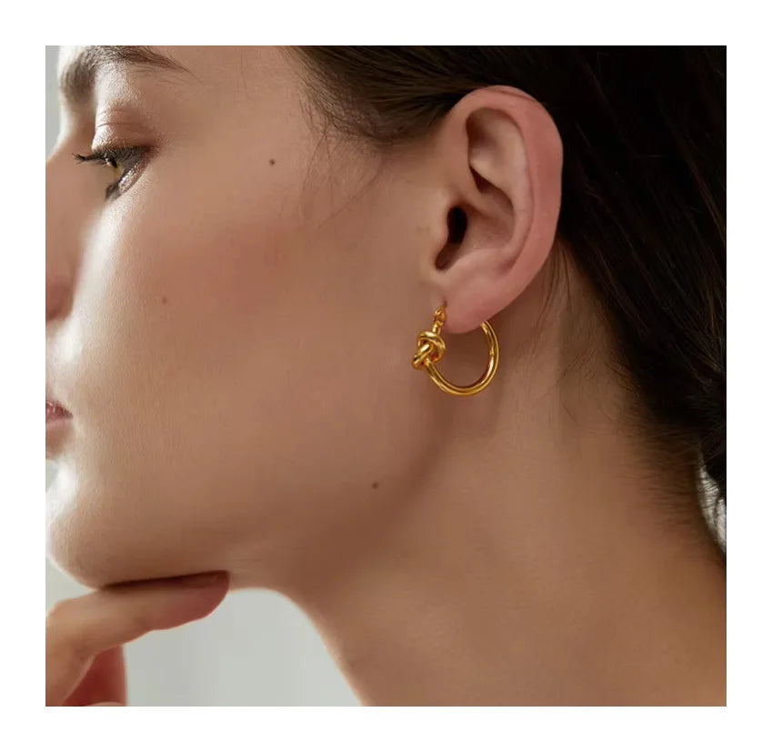 Unique Stud Earrings Jewelry Hoop Earrings Stylish Gold Plated Waterproof Women  Gift Jewelry Accessories