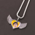 Iced Out Hip Hop Bling Men Fashion Custom Made purple Zircon Photo Picture Pendant