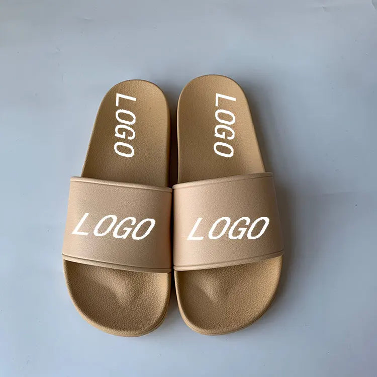 Wholesale Custom Logo PVC Slides Sandals Super Soft Plus Size Summer Cool Slipper with Customized Bags for Summer