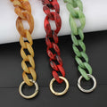 Nolvo World 3 Colors 60cm  Bag Short Chain Replacement Hand Carry Material Acrylic Resin Bag Chain with Gate Ring