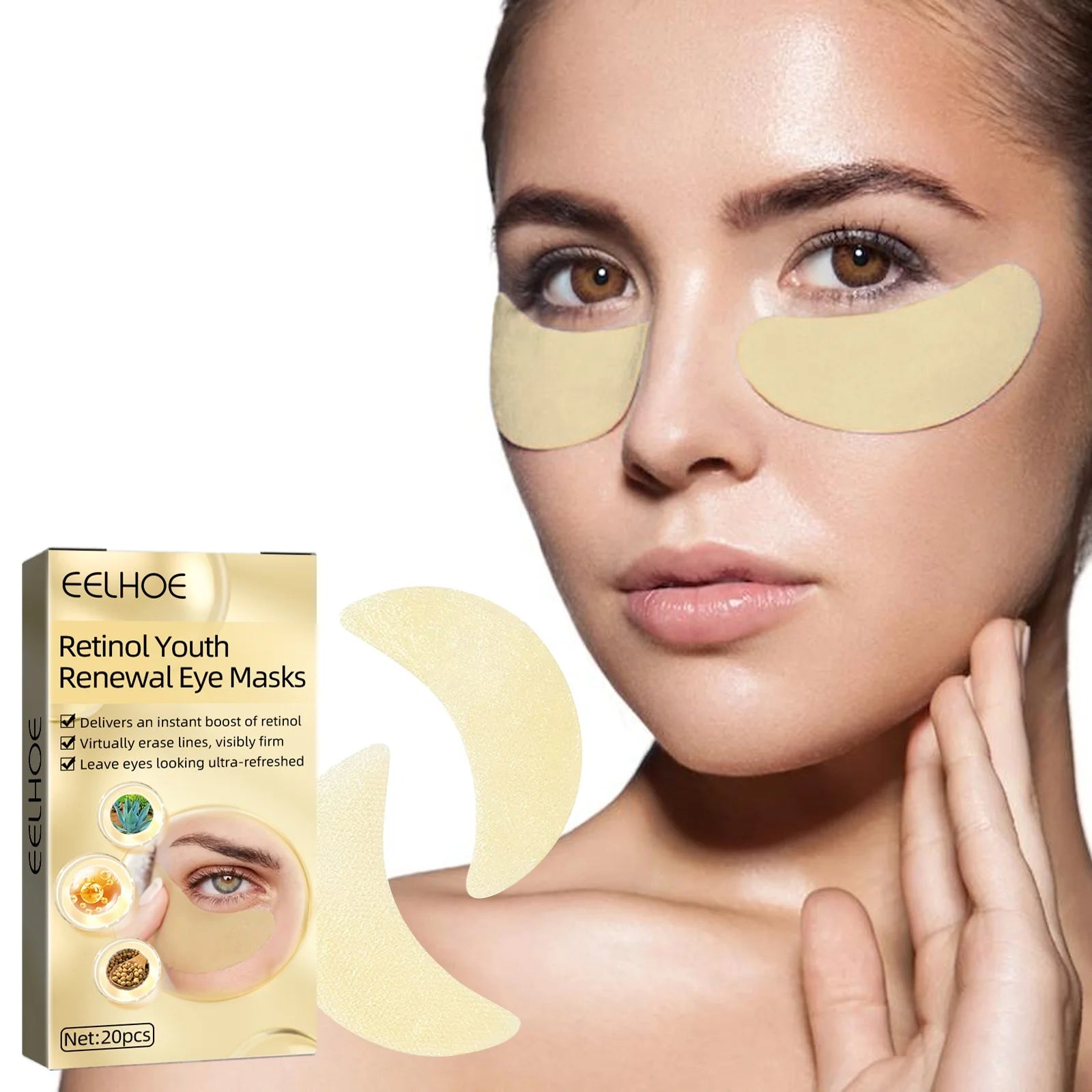 EELHOE Body Care Firming Lifting Diluting Fine Lines Repairing Youth Renewal Dark Circles Eye Bags  Retinol Under Eye Patches