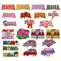Hot Sale  Iron on Gold Edge Chenille Mother Day Chenille  Mama  Sequin Patch for Clothing Bag Decoration